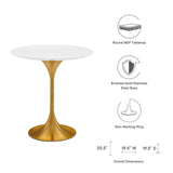 Lippa 20" Round Side Table Gold White EEI-5683-GLD-WHI