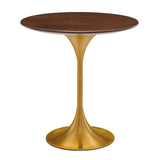 Lippa 20" Round Side Table Gold Cherry Walnut EEI-5684-GLD-CHE