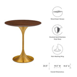 Lippa 20" Round Side Table Gold Cherry Walnut EEI-5684-GLD-CHE