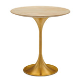 Lippa 20" Round Side Table Gold Natural EEI-5684-GLD-NAT