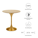 Lippa 20" Round Side Table Gold Natural EEI-5684-GLD-NAT