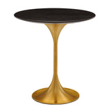 Lippa 20" Round Side Table Gold Walnut EEI-5684-GLD-WAL