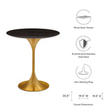 Lippa 20" Round Side Table Gold Walnut EEI-5684-GLD-WAL