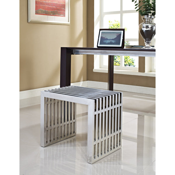 Gridiron Small Stainless Steel Bench Silver EEI-569-SLV