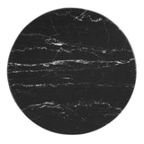 Modway Furniture Lippa 20" Round Artificial Marble Side Table XRXT Black Black EEI-5690-BLK-BLK