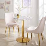 Modway Furniture Verne 28" Round Terrazzo Dining Table XRXT Gold White EEI-5701-GLD-WHI