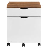 Modway Furniture Envision Wood File Cabinet XRXT Walnut White EEI-5706-WAL-WHI