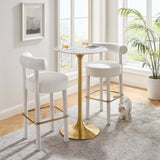 Modway Furniture Lippa 28" Round Terrazzo Bar Table Gold White EEI-5708-GLD-WHI