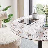 Modway Furniture Lippa 28" Round Terrazzo Bar Table Black White EEI-5709-BLK-WHI