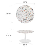Modway Furniture Lippa 28" Round Terrazzo Coffee Table White White EEI-5710-WHI-WHI