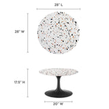 Modway Furniture Lippa 28" Round Terrazzo Coffee Table Black White EEI-5712-BLK-WHI