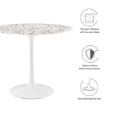 Modway Furniture Lippa 36" Round Terrazzo Dining Table White White EEI-5713-WHI-WHI