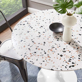 Modway Furniture Lippa 36" Round Terrazzo Dining Table White White EEI-5713-WHI-WHI