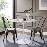 Modway Furniture Lippa 36" Round Terrazzo Dining Table White White EEI-5713-WHI-WHI