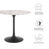 Modway Furniture Lippa 36" Round Terrazzo Dining Table Black White EEI-5716-BLK-WHI