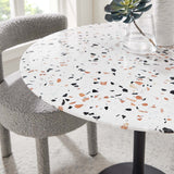 Modway Furniture Lippa 36" Round Terrazzo Dining Table Black White EEI-5716-BLK-WHI