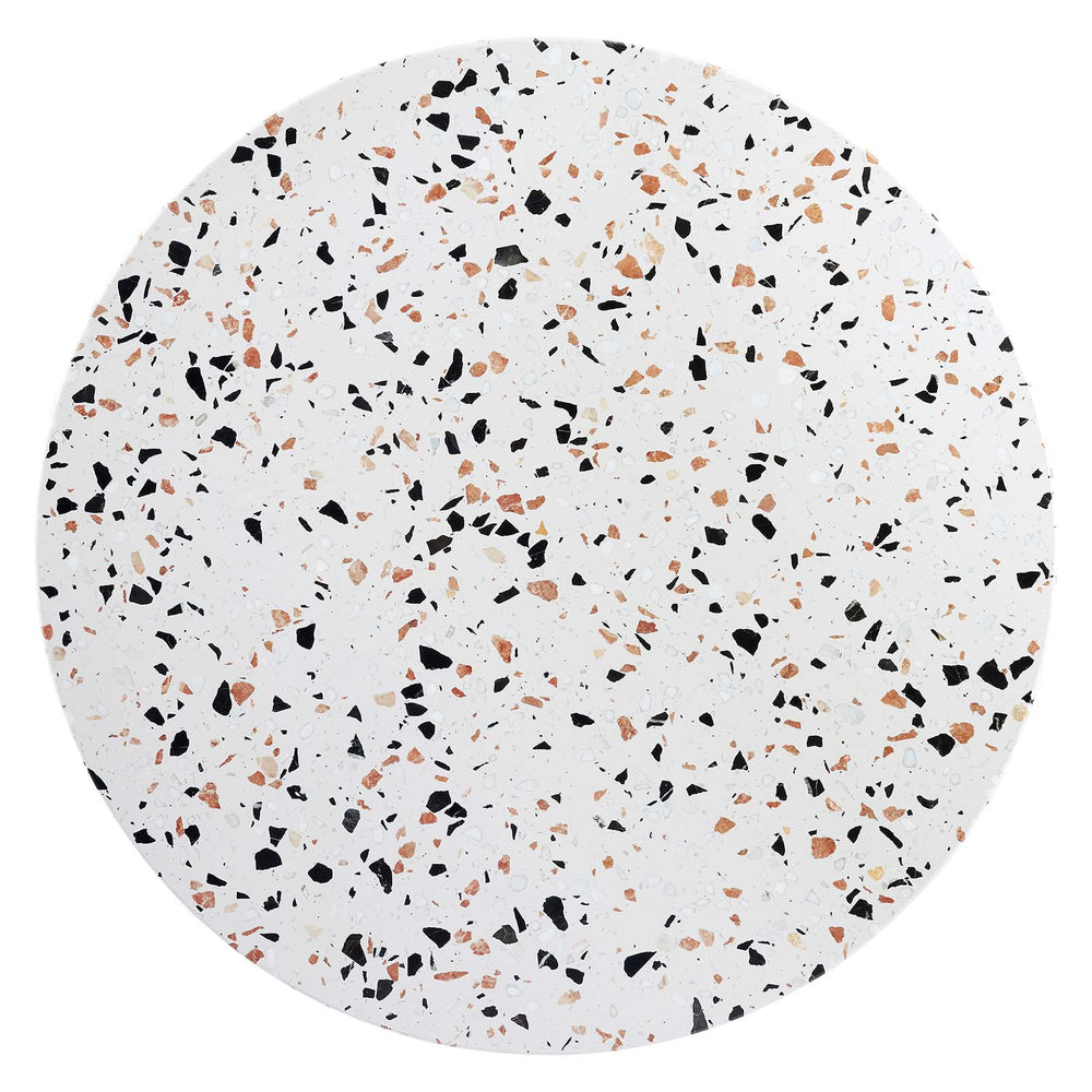 Modway Furniture Lippa 36" Round Terrazzo Coffee Table White White EEI-5719-WHI-WHI