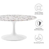 Modway Furniture Lippa 36" Round Terrazzo Coffee Table White White EEI-5719-WHI-WHI