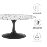 Modway Furniture Lippa 36" Round Terrazzo Coffee Table Black White EEI-5721-BLK-WHI