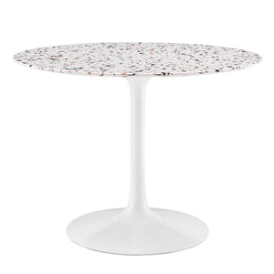 Modway Furniture Lippa 40" Round Terrazzo Dining Table White White EEI-5722-WHI-WHI