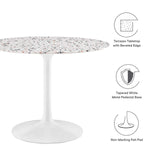 Modway Furniture Lippa 40" Round Terrazzo Dining Table White White EEI-5722-WHI-WHI