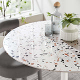 Modway Furniture Lippa 40" Round Terrazzo Dining Table White White EEI-5722-WHI-WHI