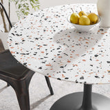 Modway Furniture Lippa 40" Round Terrazzo Dining Table Black White EEI-5725-BLK-WHI