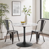 Modway Furniture Lippa 40" Round Terrazzo Dining Table Black White EEI-5725-BLK-WHI