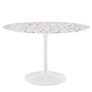 Modway Furniture Lippa 47" Round Terrazzo Dining Table White White EEI-5728-WHI-WHI