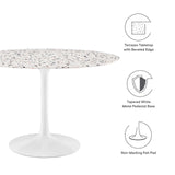 Modway Furniture Lippa 47" Round Terrazzo Dining Table White White EEI-5728-WHI-WHI