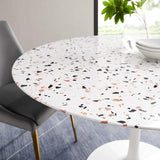 Modway Furniture Lippa 47" Round Terrazzo Dining Table White White EEI-5728-WHI-WHI