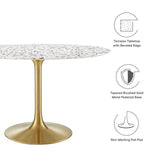 Modway Furniture Lippa 47" Round Terrazzo Dining Table Gold White EEI-5730-GLD-WHI