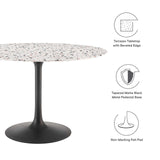 Modway Furniture Lippa 47" Round Terrazzo Dining Table Black White EEI-5731-BLK-WHI