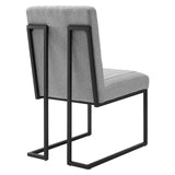 Indulge Channel Tufted Fabric Dining Chairs - Set of 2 Light Gray EEI-5740-LGR