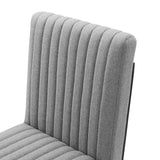 Indulge Channel Tufted Fabric Dining Chairs - Set of 2 Light Gray EEI-5740-LGR