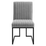 Indulge Channel Tufted Fabric Dining Chairs - Set of 2 Light Gray EEI-5740-LGR