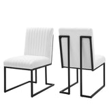 Indulge Channel Tufted Fabric Dining Chairs - Set of 2 White EEI-5740-WHI