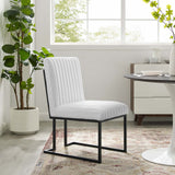 Indulge Channel Tufted Fabric Dining Chairs - Set of 2 White EEI-5740-WHI