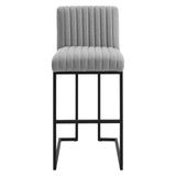 Indulge Channel Tufted Fabric Bar Stools Light Gray EEI-5742-LGR