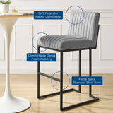 Indulge Channel Tufted Fabric Bar Stools Light Gray EEI-5742-LGR