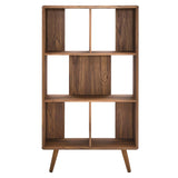 Modway Furniture Transmit 31" Wood Bookcase XRXT Walnut EEI-5743-WAL