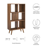 Modway Furniture Transmit 31" Wood Bookcase XRXT Walnut EEI-5743-WAL