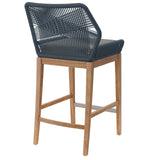 Modway Furniture Wellspring Outdoor Patio Outdoor Patio Teak Wood Bar Stool 0423 Blue Graphite EEI-5746-BLU-GPH