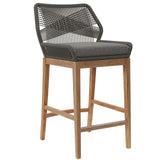 Modway Furniture Wellspring Outdoor Patio Outdoor Patio Teak Wood Bar Stool 0423 Gray Graphite EEI-5746-GRY-GPH