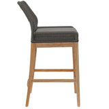 Modway Furniture Wellspring Outdoor Patio Outdoor Patio Teak Wood Bar Stool 0423 Gray Graphite EEI-5746-GRY-GPH