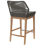 Modway Furniture Wellspring Outdoor Patio Outdoor Patio Teak Wood Bar Stool 0423 Gray Graphite EEI-5746-GRY-GPH