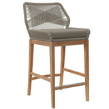 Modway Furniture Wellspring Outdoor Patio Outdoor Patio Teak Wood Bar Stool 0423 Light Gray Greige EEI-5746-LGR-GRG