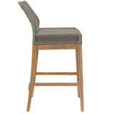 Modway Furniture Wellspring Outdoor Patio Outdoor Patio Teak Wood Bar Stool 0423 Light Gray Greige EEI-5746-LGR-GRG