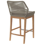 Modway Furniture Wellspring Outdoor Patio Outdoor Patio Teak Wood Bar Stool 0423 Light Gray Greige EEI-5746-LGR-GRG