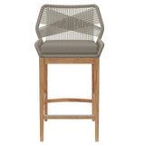 Modway Furniture Wellspring Outdoor Patio Outdoor Patio Teak Wood Bar Stool 0423 Light Gray Greige EEI-5746-LGR-GRG